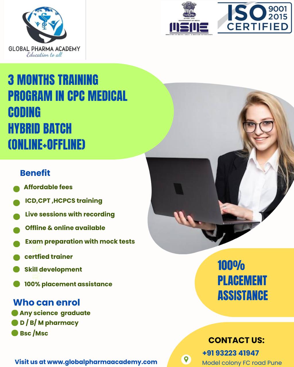 3 months training program in CPC medical coding