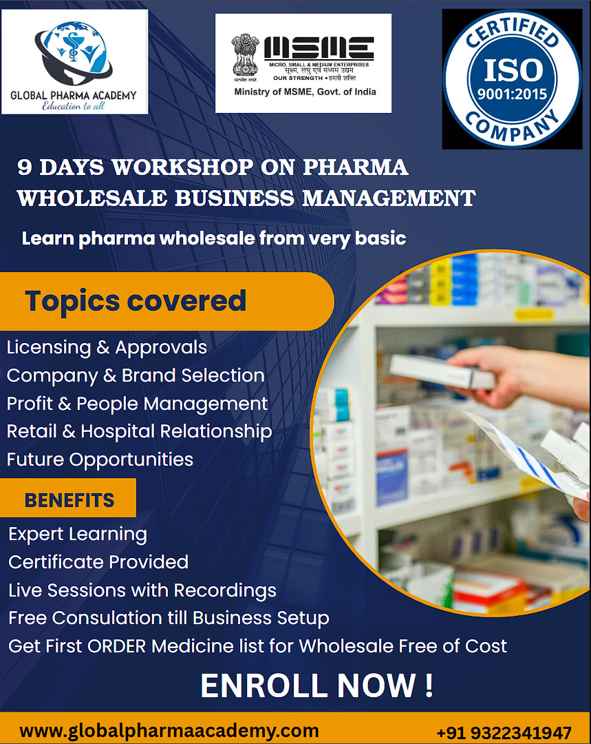 9 days workshop on Pharma wholesale