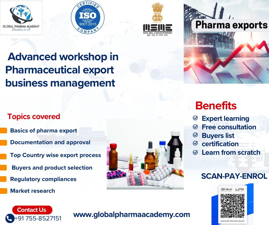 1months Advance workshop on Pharma export business management