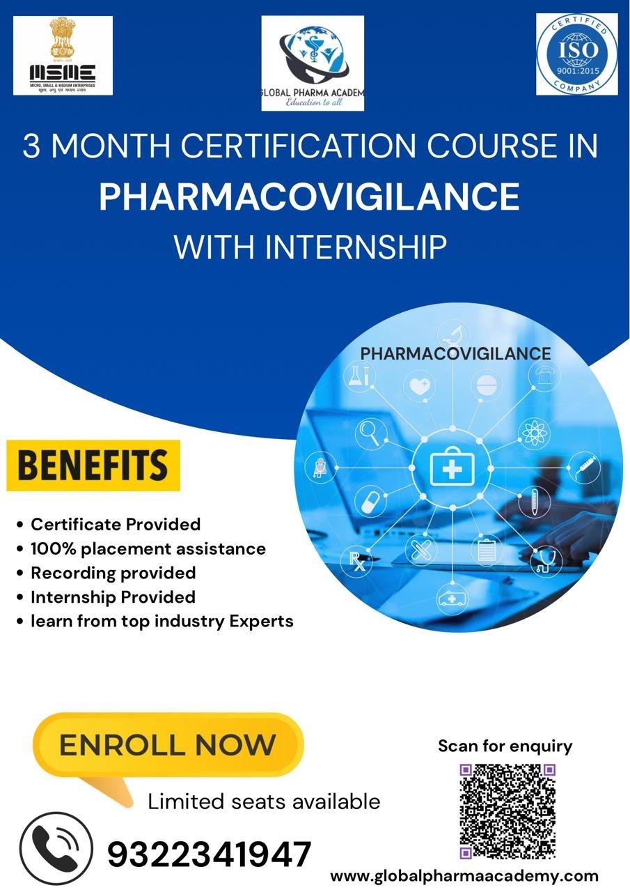 Certification Course in Pharmacovigilance (Recorded)