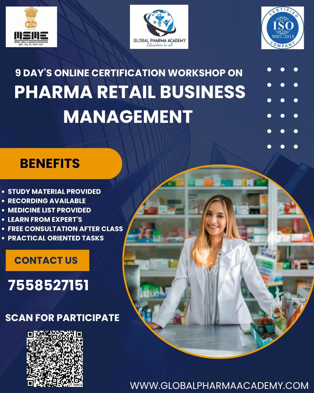 9 Days Workshop on Retail Pharmacy (Live)