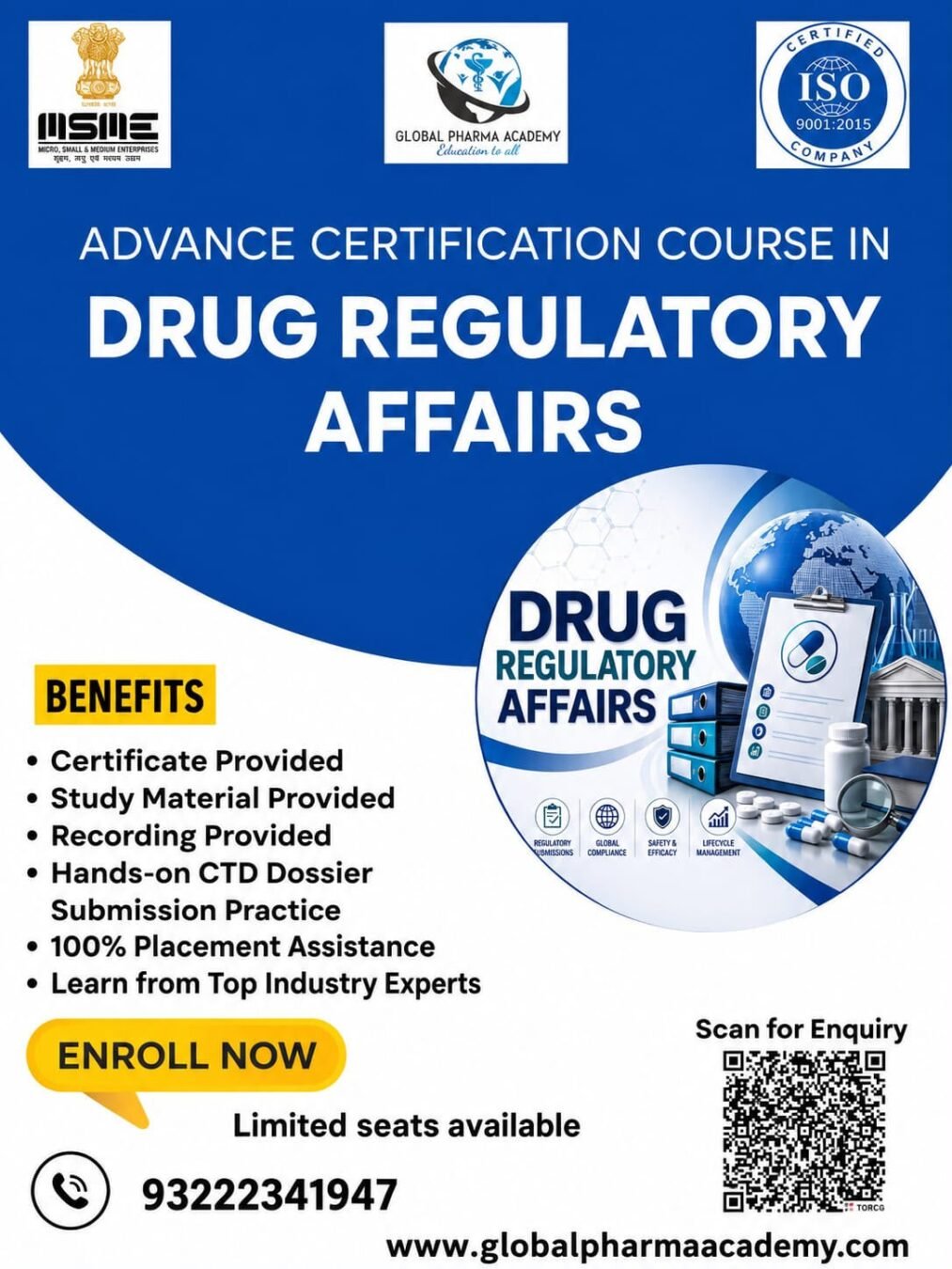 Advance Certification Course in Drug Regulatory Affairs (Live)