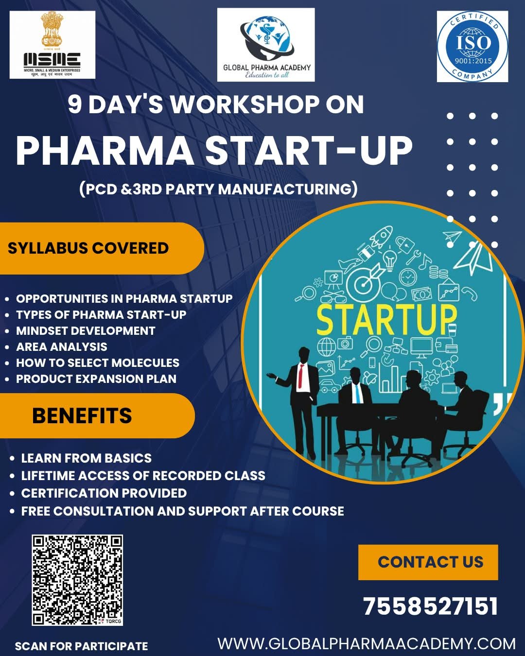 9 days workshop on Pharma startup (PCD & third party manufacturing) Business Management